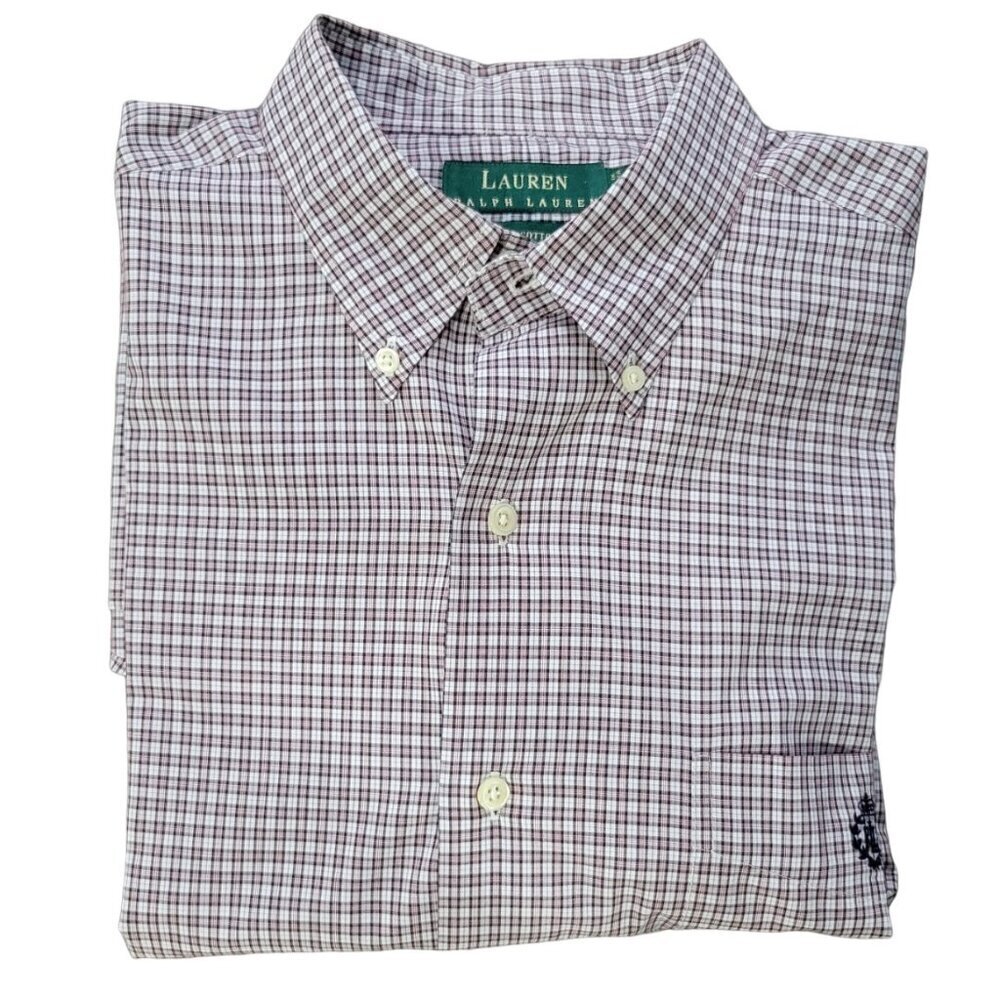 Lauren Ralph Lauren Long Sleeve Button Down Shirt Size 16.5 34/35 - Picture 1 of 6